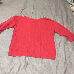 Red 3/4 sleeve Karen Scott light-weight cotton top